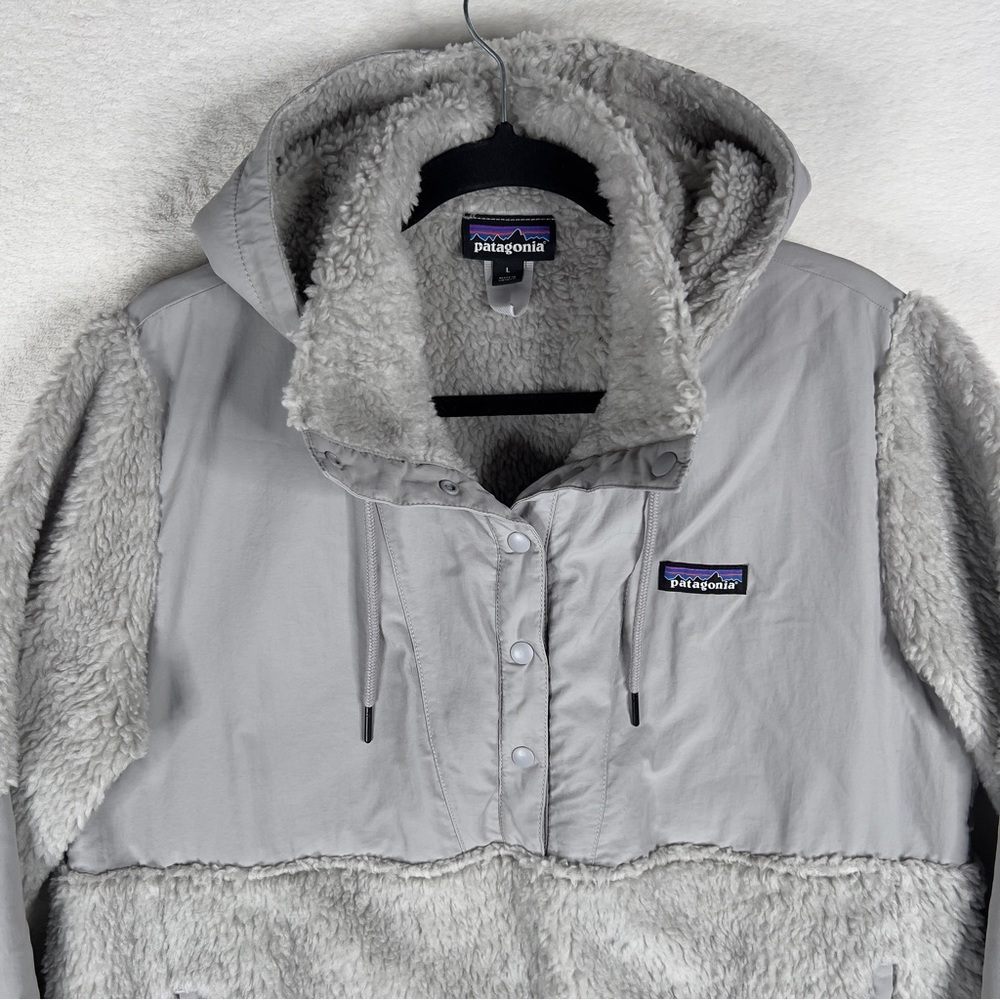 Patagonia Shelled Retro-X Snap Pullover Fleece Women's Large Gray Hoodie Outdoor - Picture 2 of 11